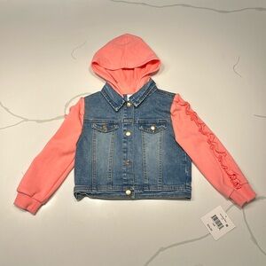 NWT Falls Creek kids cotton denim jean jacket pink size 24m pink blue rose gold